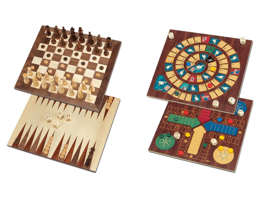 Set društvenih igara 5 u 1 (šah, tavle, dame guske, ne ljuti se čoveče) 