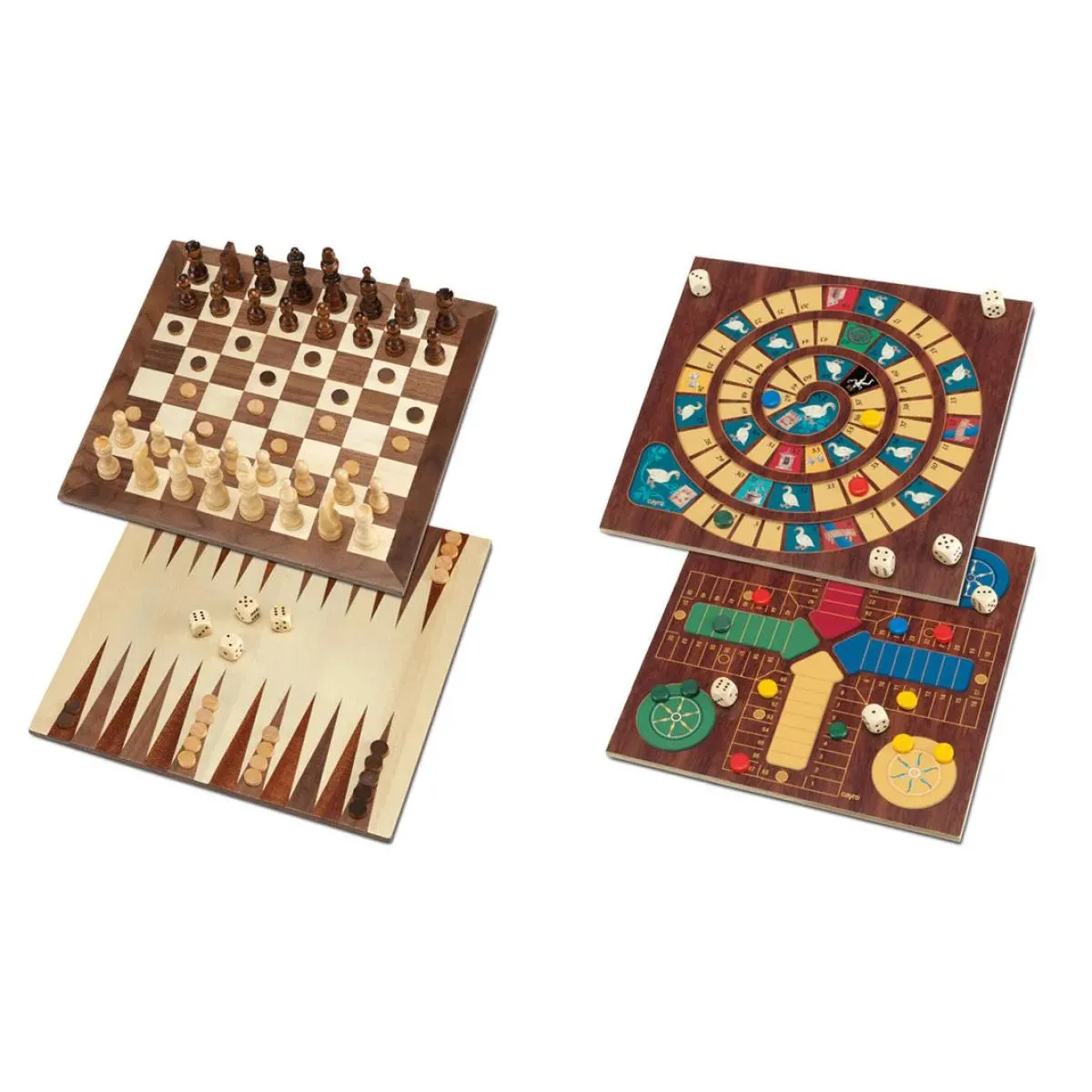 Set društvenih igara 5 u 1 (šah, tavle, dame guske, ne ljuti se čoveče) 