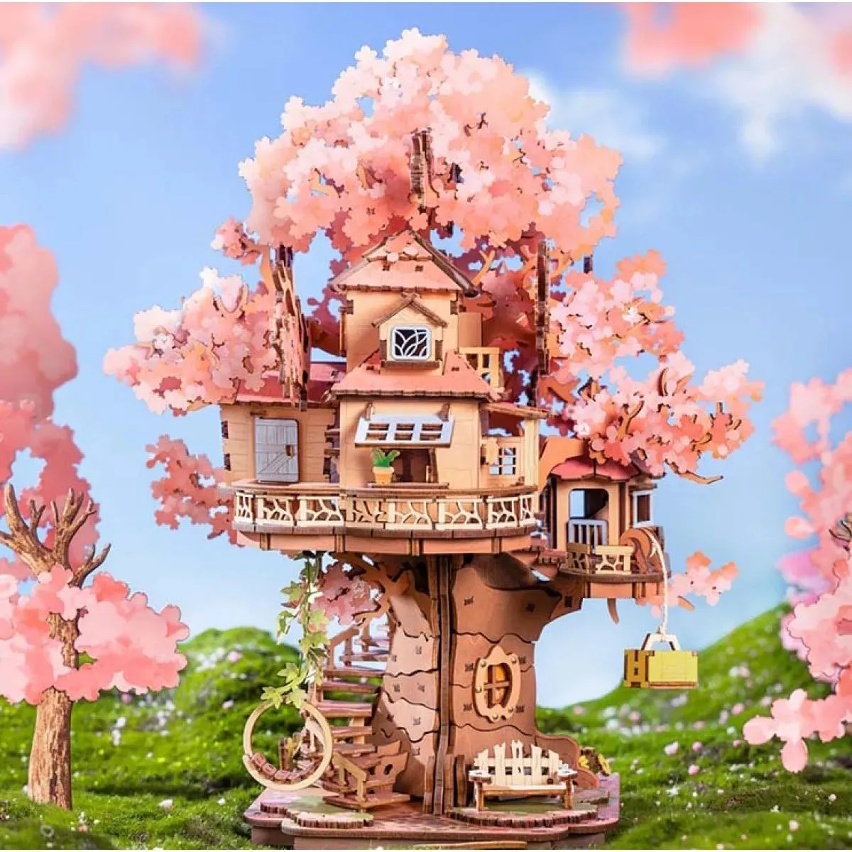 3D puzzle KUĆICA NA DRVETU TREŠNJE 
